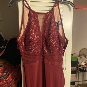 Open back long dress with a leg slit